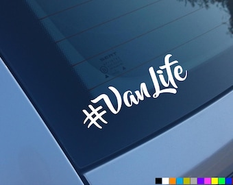 Adesivi Decalcomania Vanlife X2 - Van DUB Logo - Per Camper, Furgone, Finestra, Paraurti - Personalizzabili