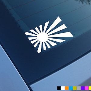 JDM Flag RISING SUN Car Sticker Calcomanía Vinilo Parachoques Ventana Funny Jap Drift