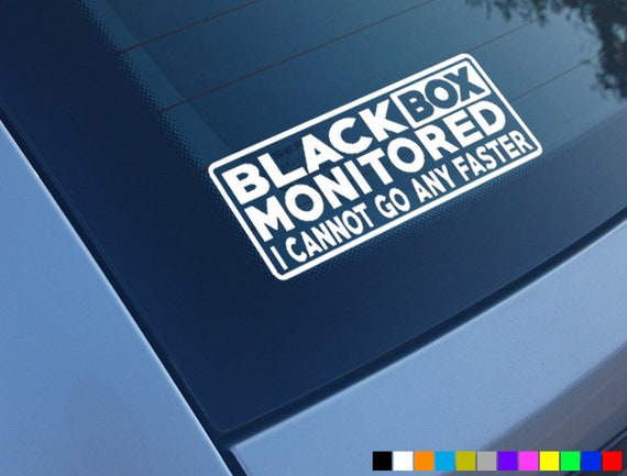 thumbnail image 2 of Black Box Monitored Funny Car Sticker Decal – Young Driver – Bumper Window Vinyl – Monkey Puzzle Graphics 2 of 3