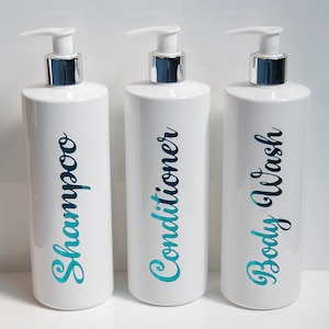 TEAL CHROME Mrs Hinch Inspried Bathroom Dispenser Bottles 500ML Refillable Pump White With Chrome Tops Toiletries