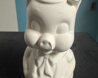 Ceramic bisque vintage pig figure