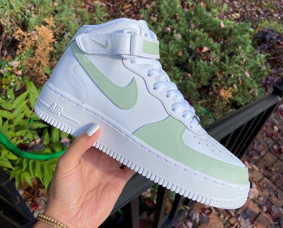 Sage Green Custom Air Force 1 Mids | Etsy