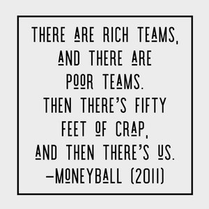Moneyball Movie Quote Downloadable: There Are Rich Teams And There Are Poor Teams 8.5&quot; by 11&quot;