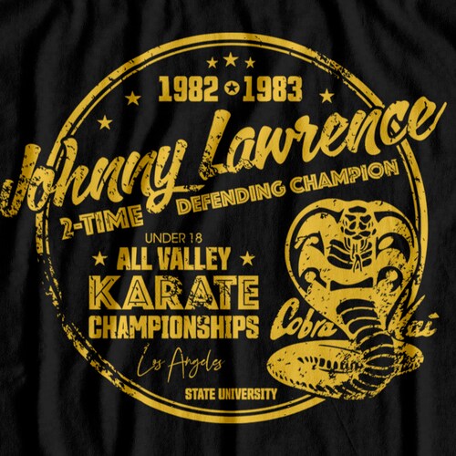 Cobra Kai All Valley Champ Shirt Johnny Lawrence 80s | Etsy
