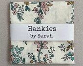 Fine Cotton Handkerchief Pocket Square - Cream Climbing Roses