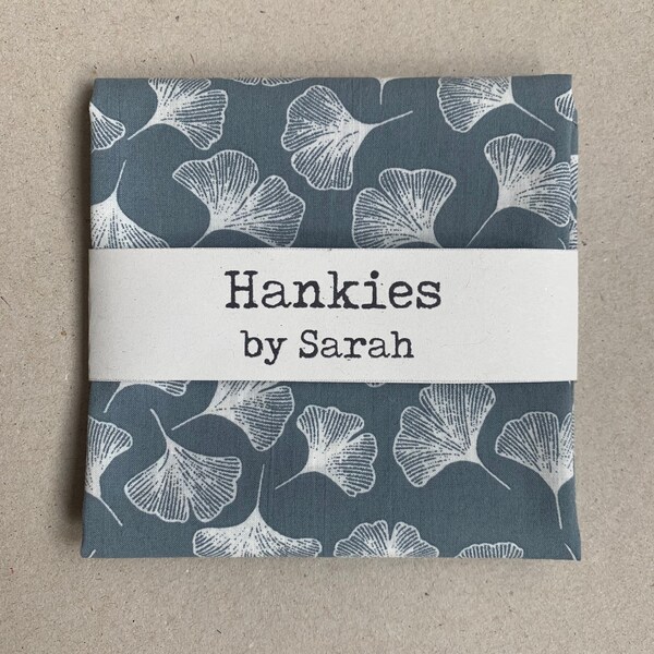 Fine Cotton Handkerchief/Pocket Square - Flint Ginkgo