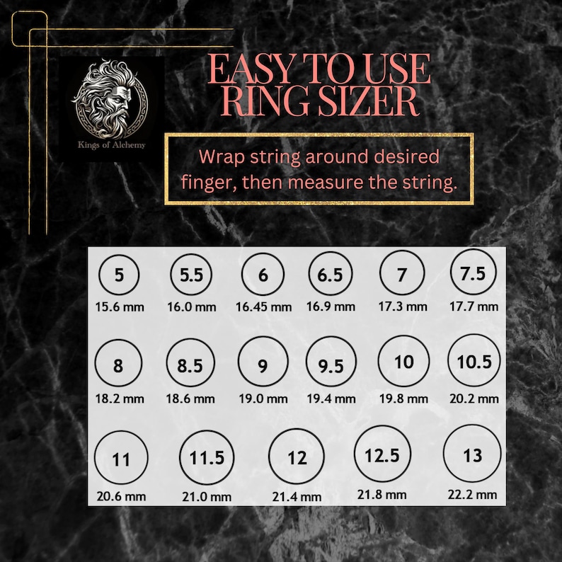 ring sizer for kings of alchemy easy to use from5 to 13 size