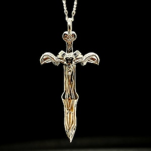 Sterling Silver Xiphos Sword Pendant | Greek History Necklace | Ancient Actaeon-Inspired Jewelry for History Enthusiasts