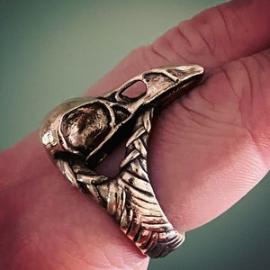 Raven Skull Ring | Nature-Inspired Sterling Silver Bird Skull Jewelry for Men and Women