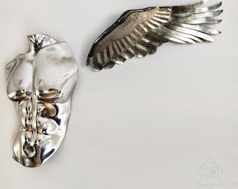 life size bust / sculpture / life-size angel / home accents / life size sculpture / büste / Life-size abstract sculpture of a metal angel