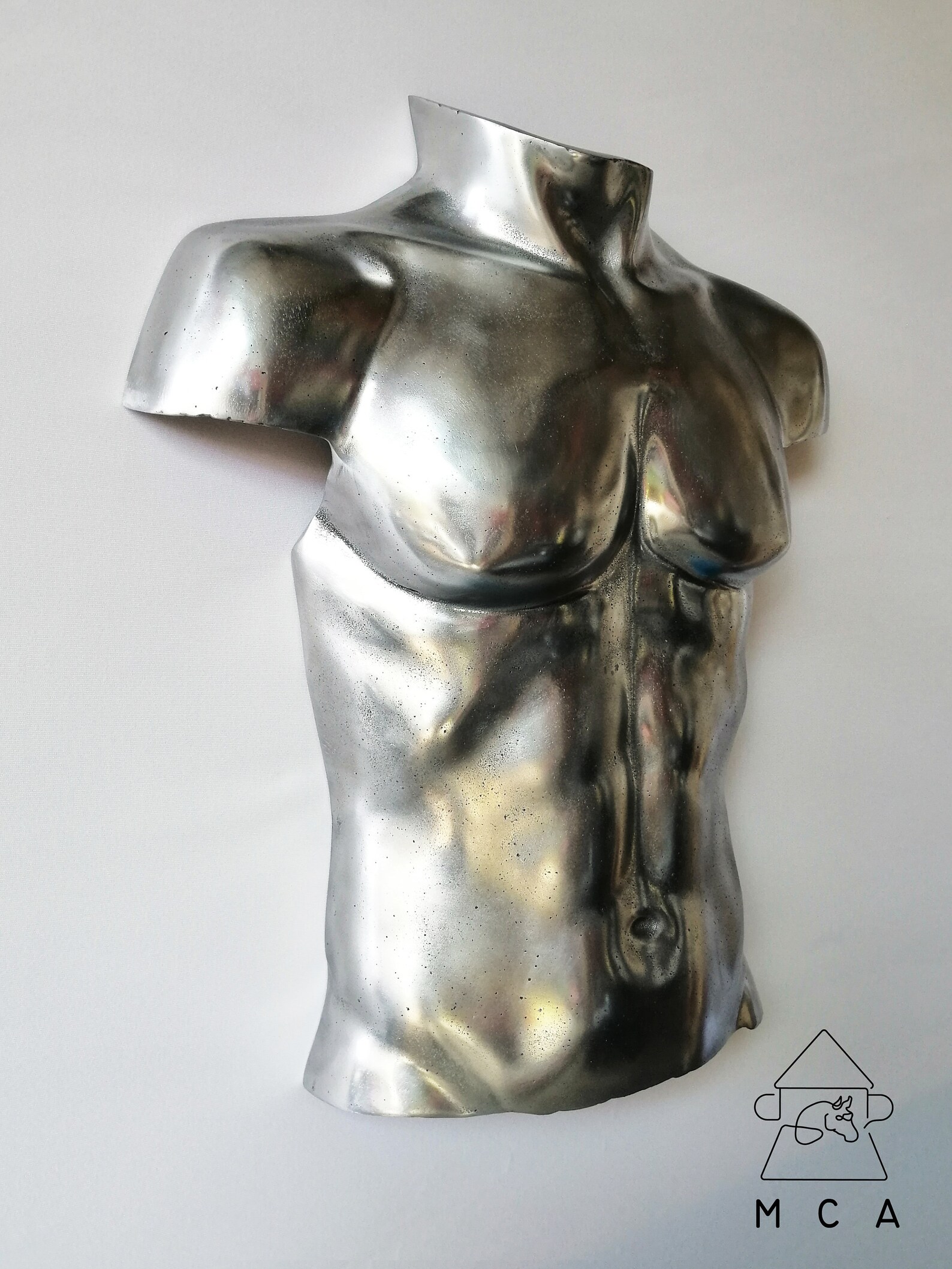 Metal Torso in Aluminum Abstract Sculpture Metal Torso of a Etsy