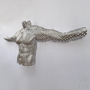 metal torso metal wall art metal torso home decor abstract metal figurine, large art for home sexy naked torso sculpture