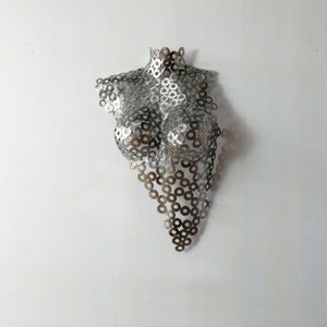 Metal Wall art abstract sculpture Metallic torso of woman, Artisan Sculpture, Metallic Sculpture, metal sculpture of a woman