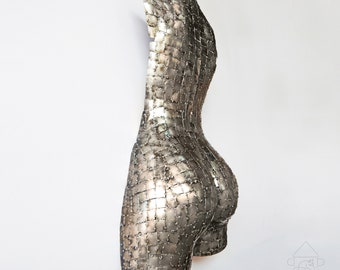 Metal Wall escultura abstracta Woman's metallic torso sexy woman contemporary art Escultura Artesanal  contemporaneo Metálica mujer sexy