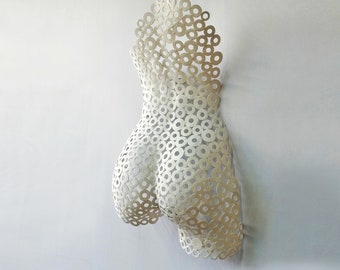 metal woman torso modern wall sculpture abstract art minimalist sculpture minimalist ornament nude woman