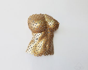 Wall decor sexy bust of woman / Abstract Metal Wall Sculpture / Mid Century Modern Metal Wall Sculpture / 3D Metal Wall Art / Metal Wall Art