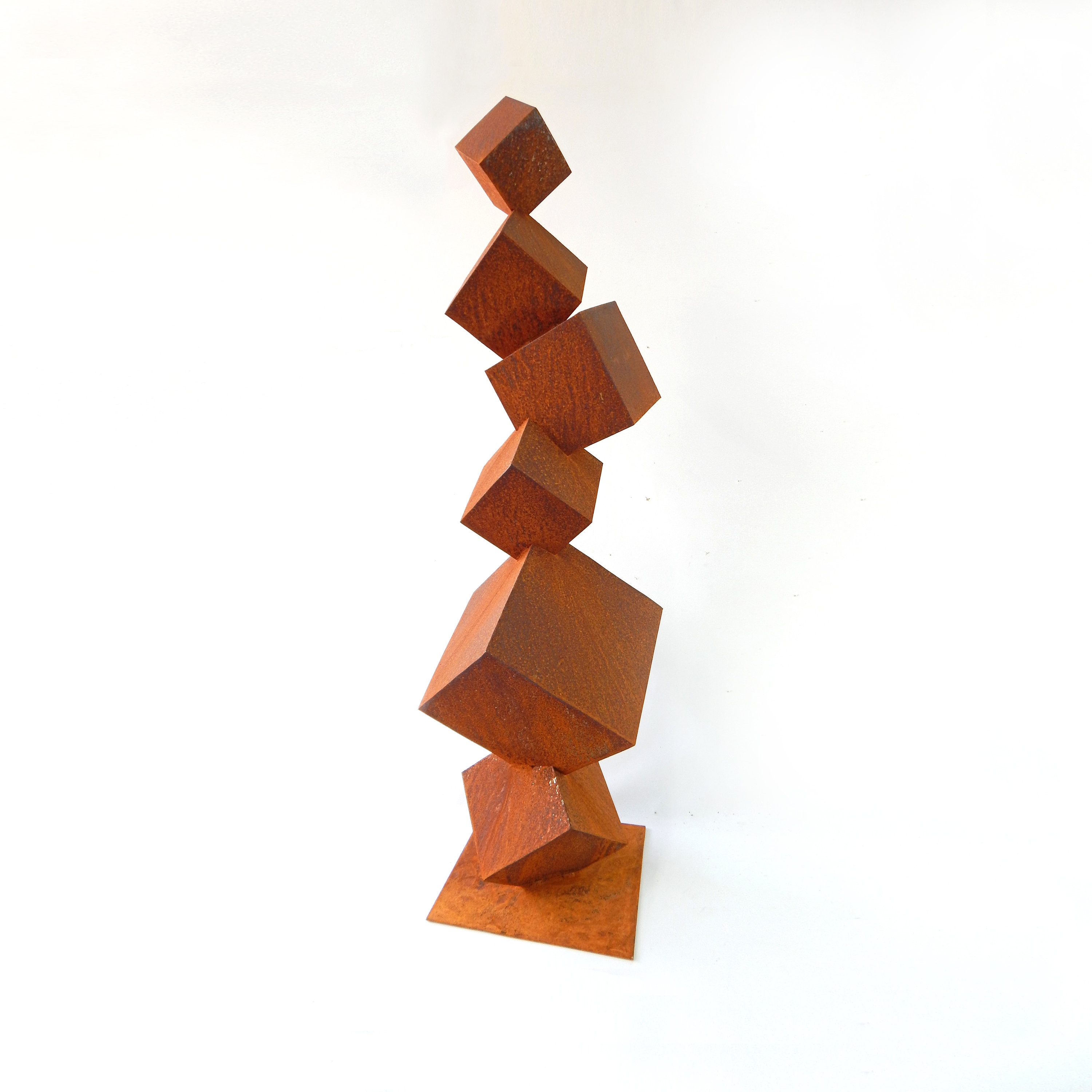 XL metal sculpture industrial style geometric cubes modern art interior or exterior decoration Cube Tower by EddiArt