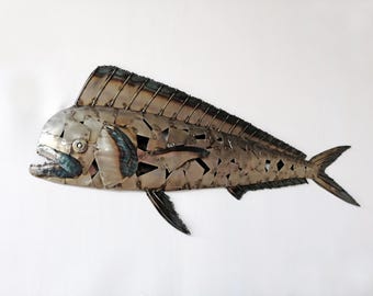 Goldfish Metal Sculpture | 3D Wall Fish | Handcrafted Marine Sculpture | Modern Interior Decor | Handmade Metal Art