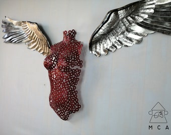 metal torso Metal angel sculpture sexy torso of woman torso with wings abstract artwork woman torso handcrafted by eddiart
