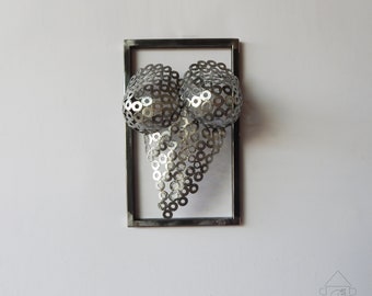 Metal woman bust heart metal heart heart figure heart sculpture sexy woman torso industrial style by EddiArt