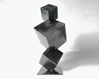 Cubes metal sculpture, metal cube sculpture by MundoConArte
