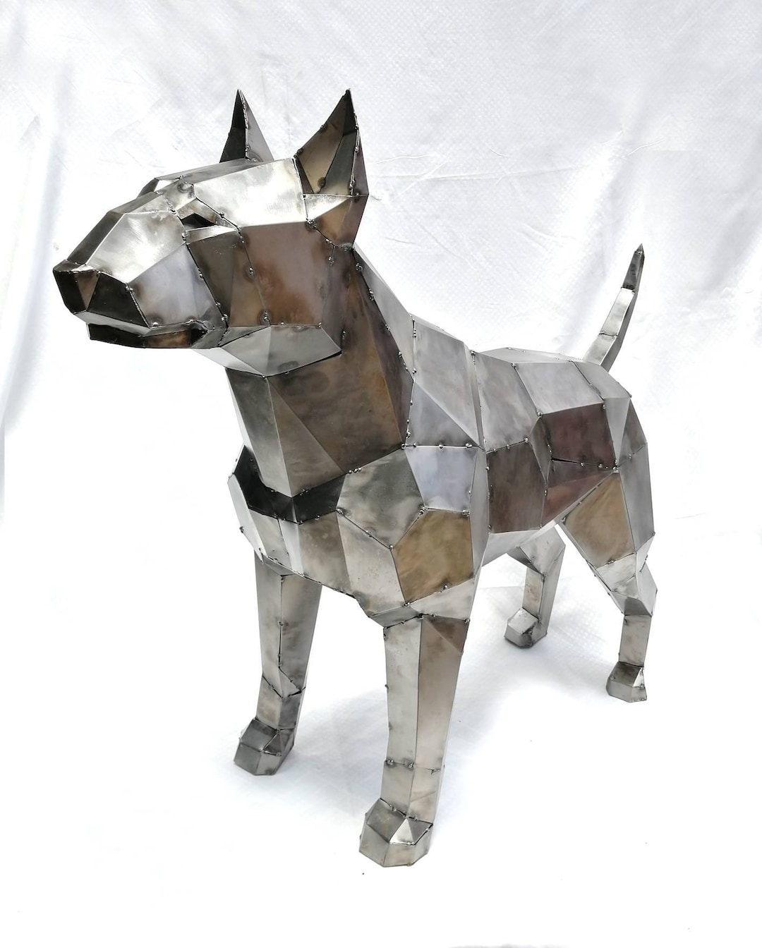 Metal Sculpture English Bull Terrier Artisan Sculpture Etsy