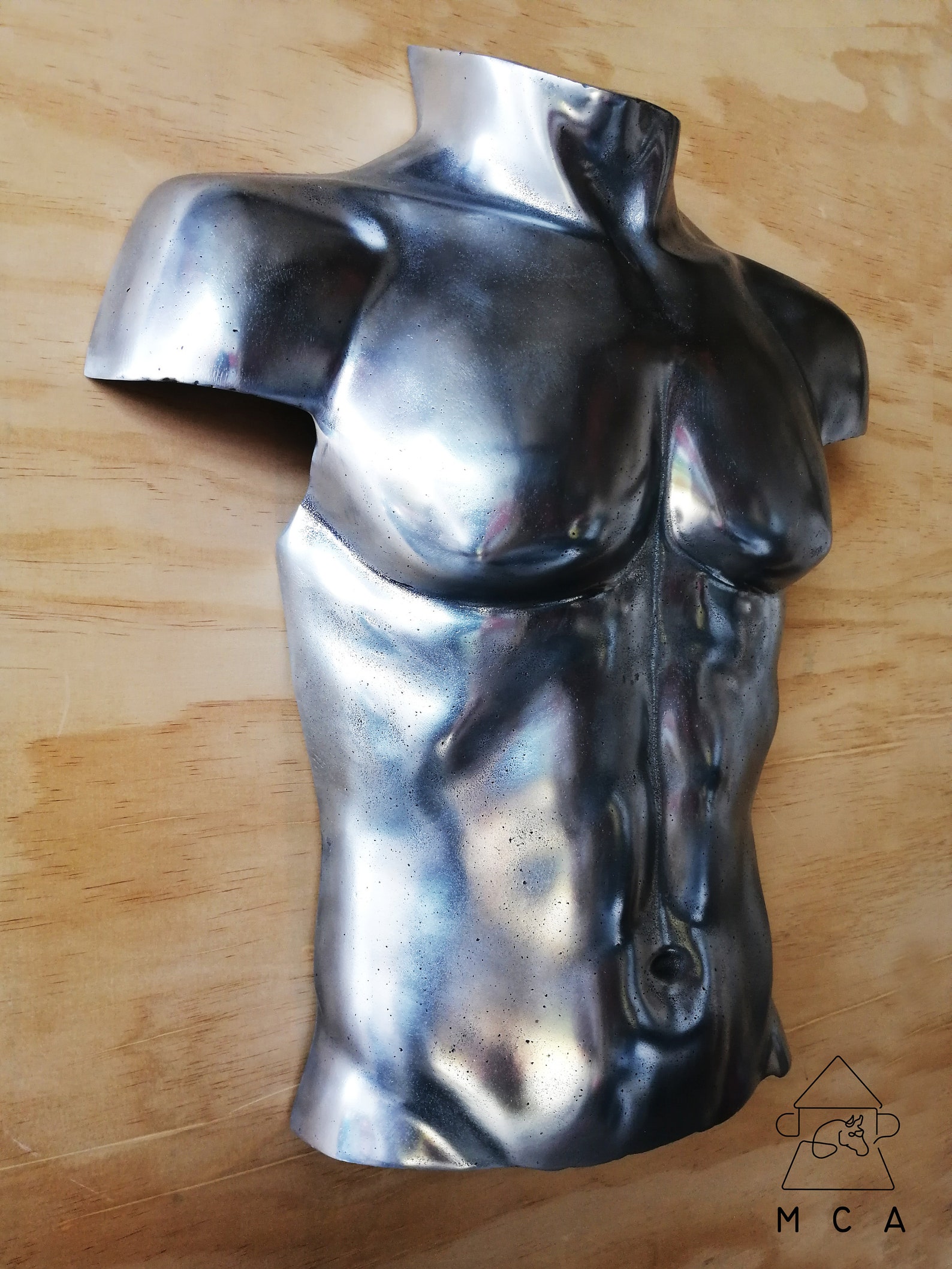Metal Torso in Aluminum Abstract Sculpture Metal Torso of a Etsy