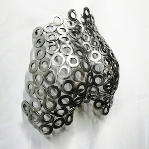 Metal Wall art abstract sculpture Metallic torso of woman, Artisan Sculpture, Metallic Sculpture, metal sculpture of a woman