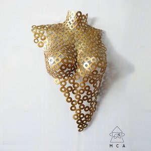 torso doodle abstract sculpture metal art torso interior decor female abstract wall art by edueddi mundoconarte