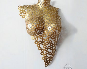 torso doodle abstract sculpture metal art torso interior decor female abstract wall art by edueddi mundoconarte