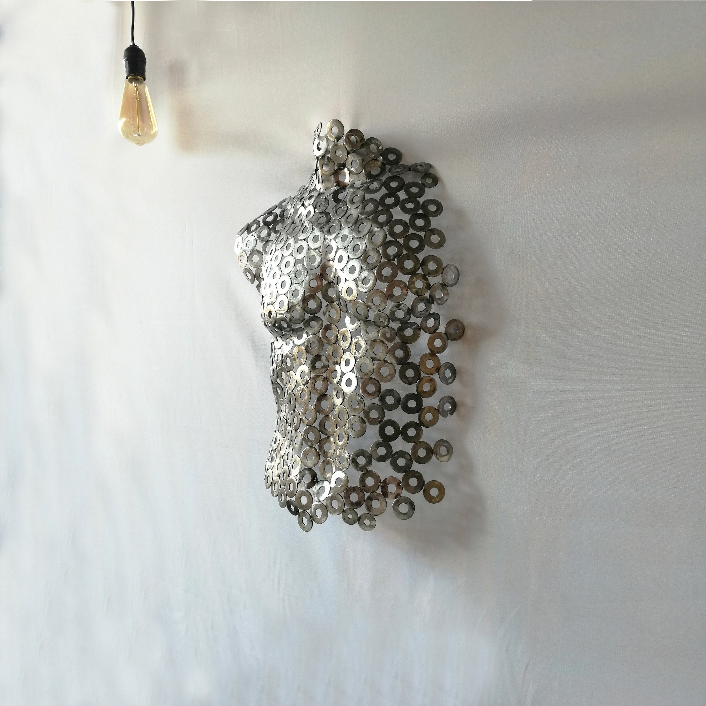 Metal Wall art abstract sculpture Metallic torso of man, Artisan Sculpture, Metallic Sculpture, metal sculpture of man, torso