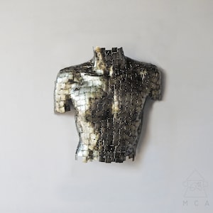 metal male body sculpture / metal male torso / Wall sculpture of male torso / art of the human body by EddiArt