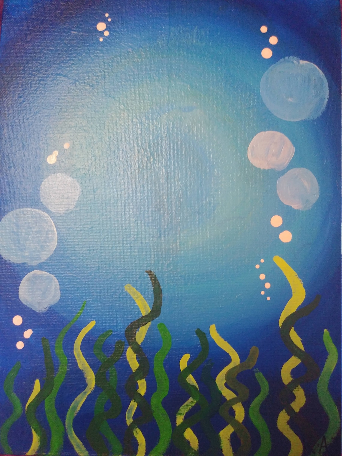 Underwater Bubble Painting Etsy
