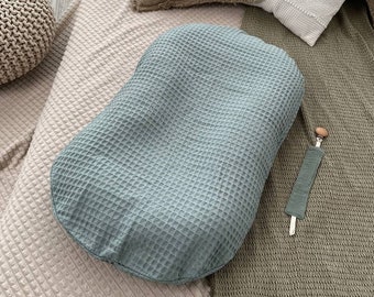 Muslin Snuggle Me Organic Cover | Handmade Cotton Beige Slipcover | Neutral Baby Lounger Cover | Snuggle Me Infant Nest Cover