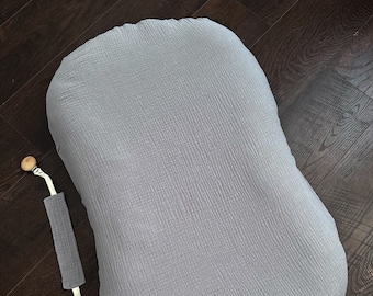 Muslin Newborn Set: Snuggle Me Cover, Pacifier Clip, Swaddle Blanket