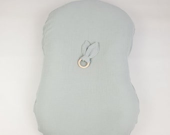 Handmade Muslin Snuggle Me Organic Cover | Baby Lounger Cover Only | Soft Cotton Infant & Toddler Pillow Cover | Neutral Nursery Gift