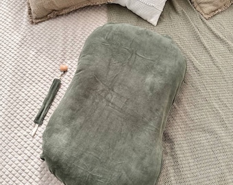 Handmade Organic Cotton Velour Snuggle Me Cover - Green