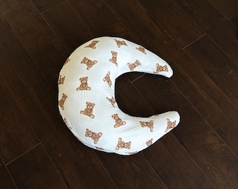 Muslin Nursing Pillow Cover, Soft Breathable Baby Cover, Fits Snuggle Me Style Lounger, Handmade