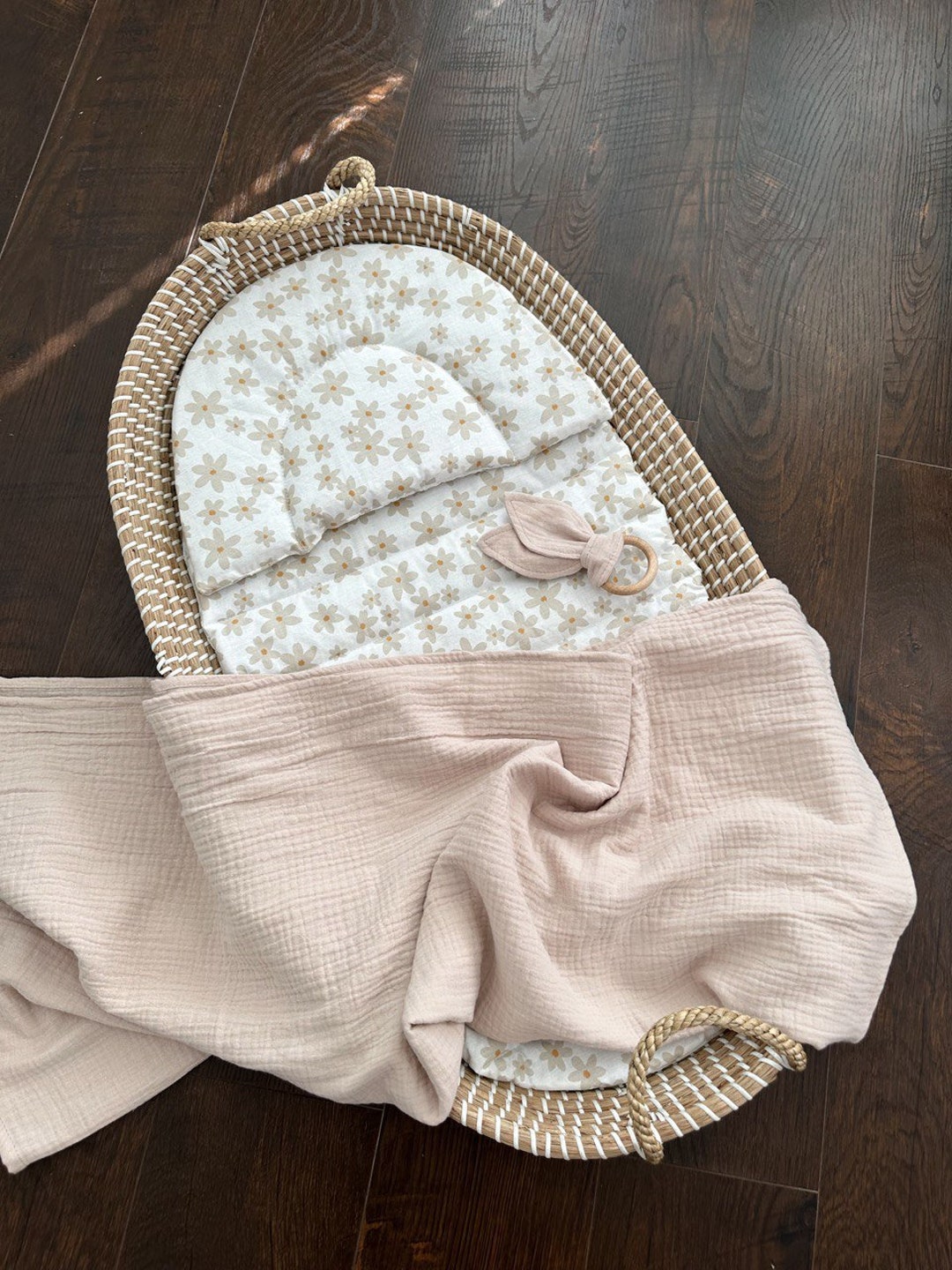 Liner for Changing Basket, Table Basket Insert , Muslin Swaddle Blanket, Baby Gift Set, Changing