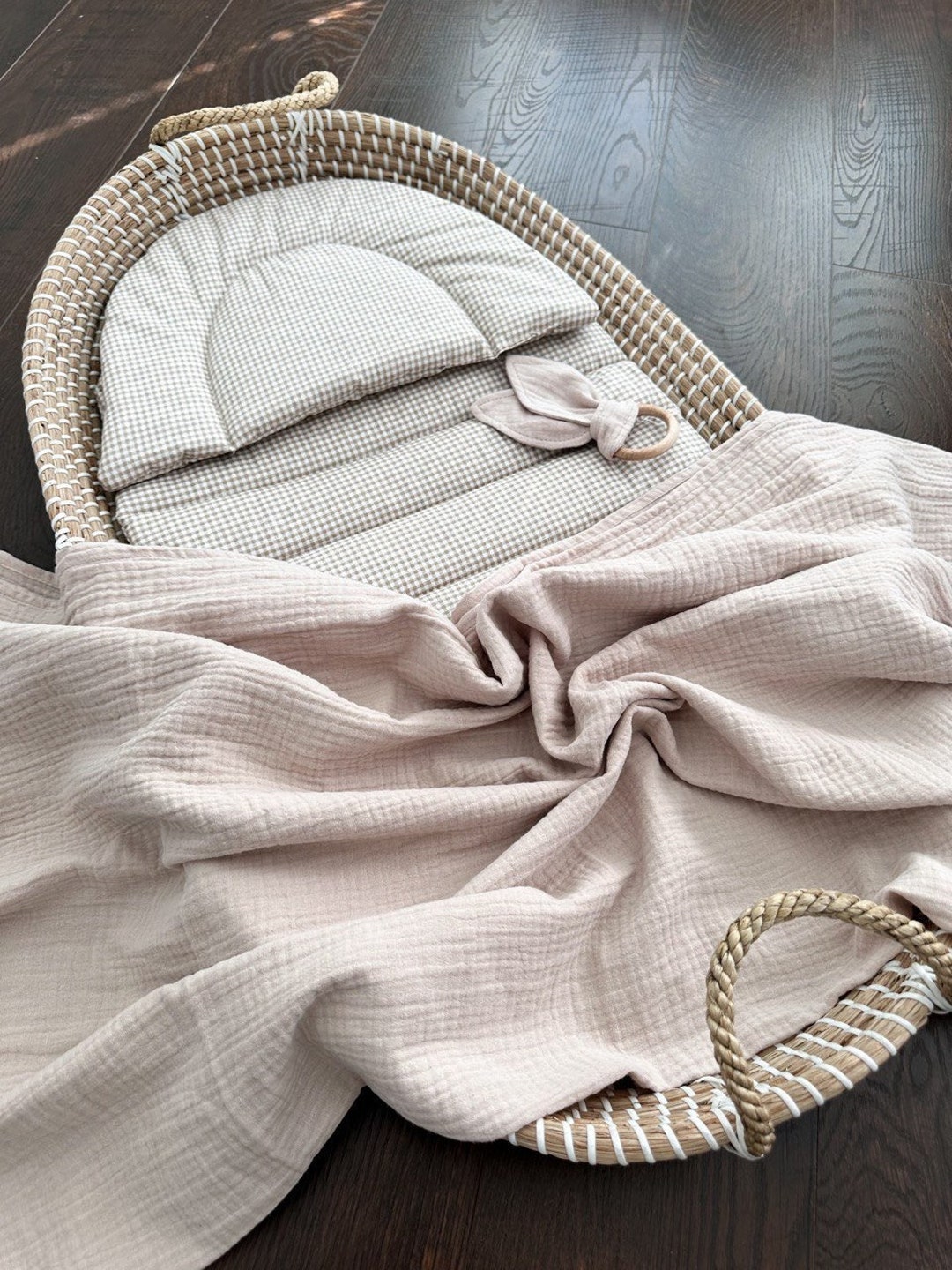 Liner for Changing Basket, Table Basket Insert , Muslin Swaddle Blanket, Baby Gift Set, Changing