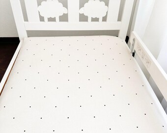 Flannel Baby Crib Sheet – Soft & Breathable Bedding – Polka Dot Print – Fitted Crib Sheet for Nursery – Newborn Baby Shower Gift
