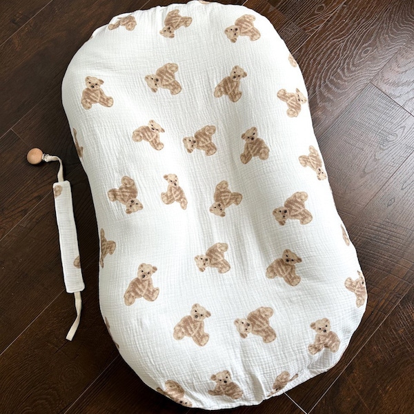 Teddy bear Muslin snuggle me organic cover