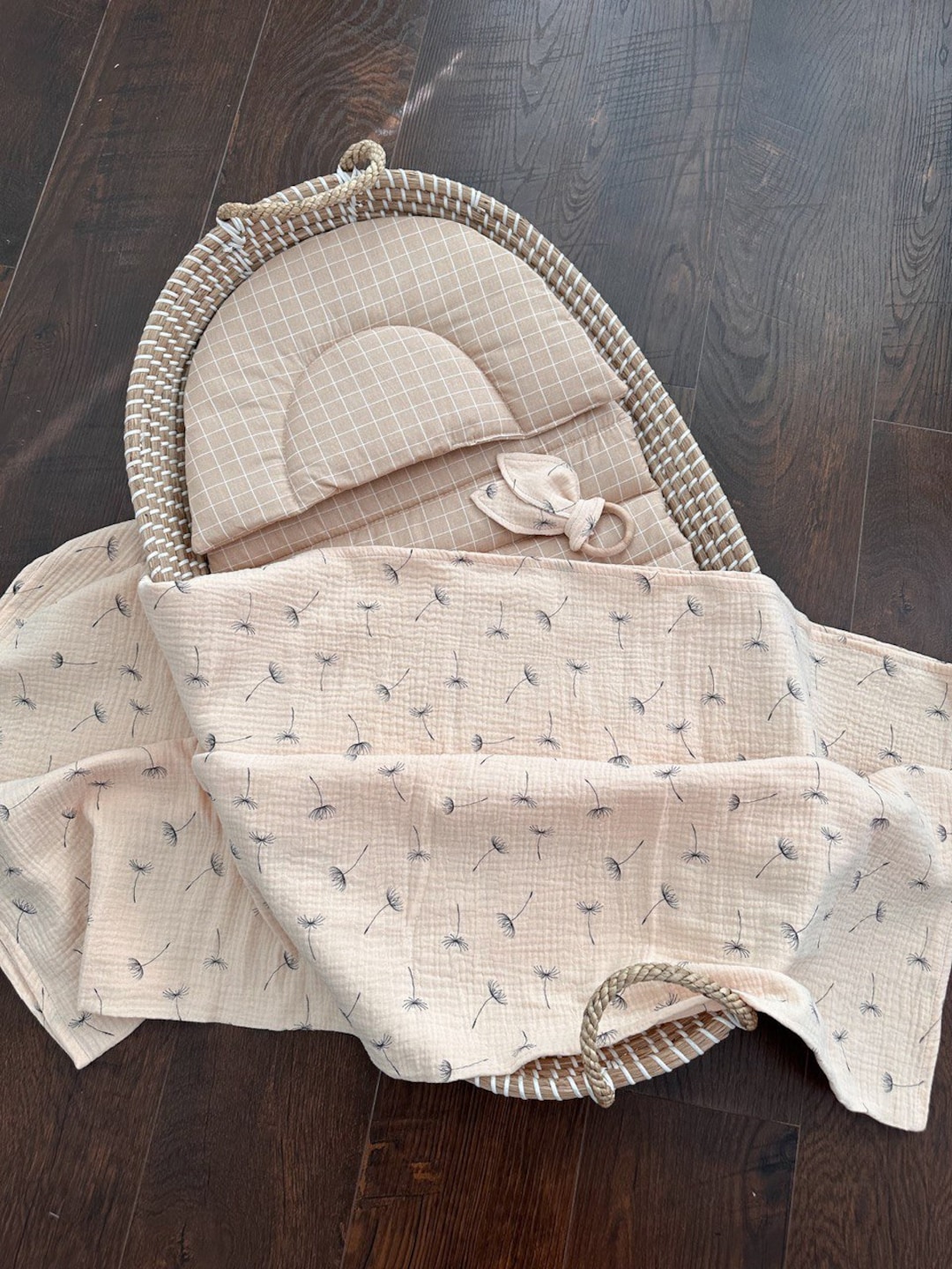 Liner for Changing Basket, Table Basket Insert , Muslin Swaddle Blanket, Baby Gift Set, Changing