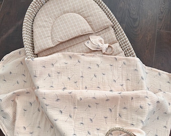 Organic Cotton Changing Basket Liner & Muslin Swaddle Blanket Set