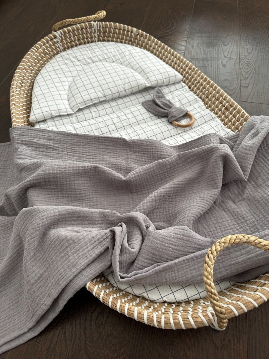 Liner for Changing Basket, Table Basket Insert , Muslin Swaddle Blanket, Baby Gift Set, Changing