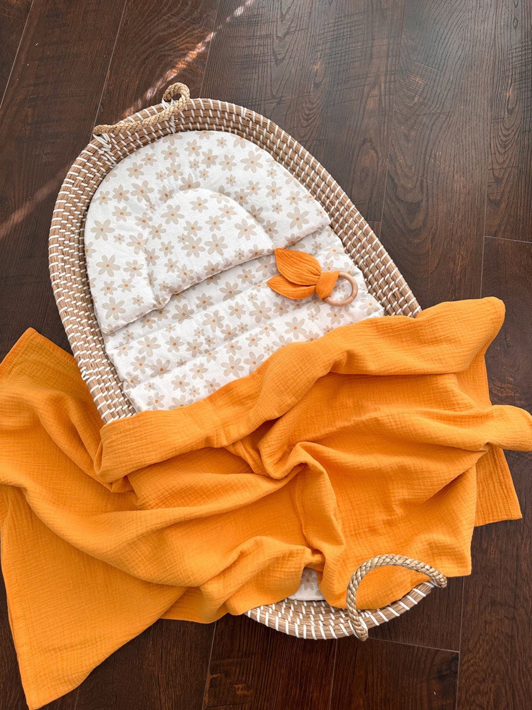 Liner for Changing Basket, Table Basket Insert , Muslin Swaddle Blanket, Baby Gift Set, Changing