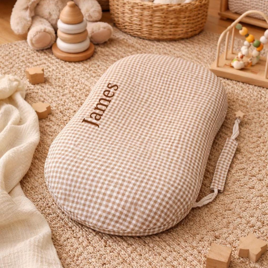 Gingham Muslin Snuggle Me Organic Lounger Cover, Baby Lounger