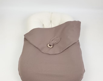 Handmade Jersey Knit Nursing Pillow Cover, Gray Baby Lounger Cover, Soft Stretch, Compatible with Snuggle Me