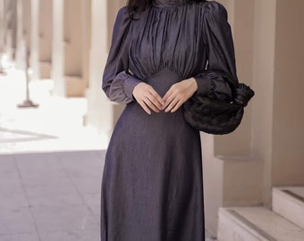 Navy Blue Tie Neck Mini Dress, A-line Preppy Style Attire Professional Dress Business Casual Dress Sophisticated Dresstavrovska - Etsy Navy Blue Tie Neck Mini Dress, A-line Preppy Style Attire Professional Dress Business Casual Dress Sophisticated Dresstavrovska - Etsy