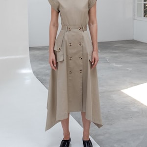 Asymmetric Linen Skirt